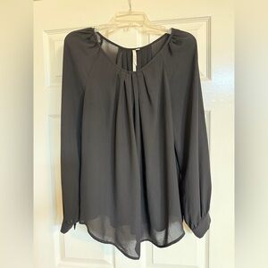 BELLATRIX Black Blouse Key Hole Front Size L
